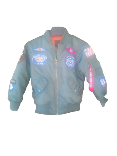 DA FEI LI Jacket Green Bomber Patches Youth Size Six - Picture 19 of 19
