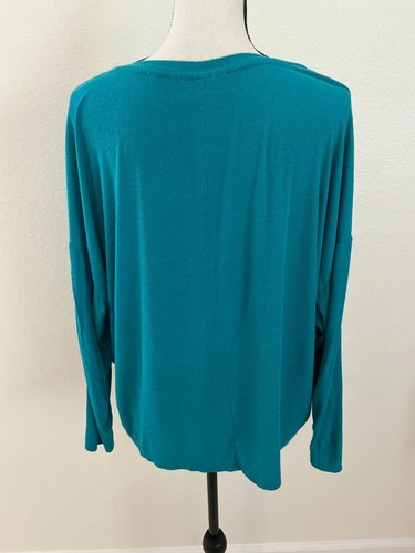 Jennifer Lopez Women's Top Embellished Shoulder Teal Blue Color Sz XL - Picture 11 of 13