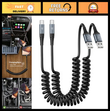 Fast Charging USB Type C Charger Cable, 2-Pack, 3ft Coiled USB A to C Cable