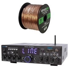 Pyle PDA4BU Bluetooth Wireless Home 200 Watt Amplifier Receiver, Speaker Wire