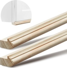 2Pcs Unfinished Poplar Cabinet Light Rail Molding for Kitchen DIY