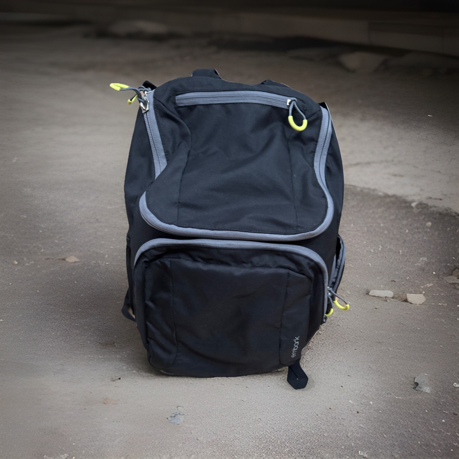 Embark Backpack Black Gray Padded Laptop School T… - image 1