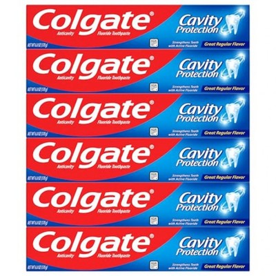 Colgate Cavity Protection Toothpaste with Fluoride, Minty Great Regular Flavor,