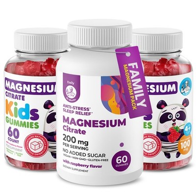 DR. MORITZ Calm Magnesium Gummies for Adults 200mg, 60 Count and Kids Magnesi...