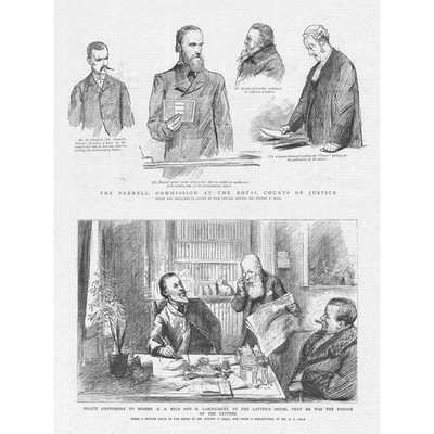 The Parnell Commission at Royal Courts of Justice VII - Antique Print 1889