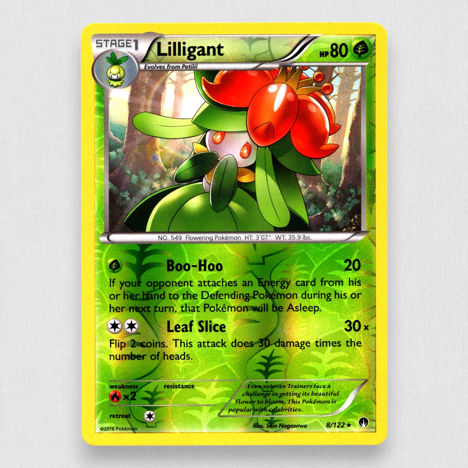 Lilligant 8/122 XY BREAKpoint Reverse Holo Rare Pokemon TCG NM