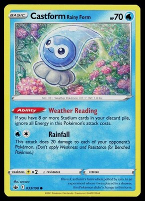 CASTFORM RAINY FORM 033/198 COMMON CHILLING REIGN POKEMON NM