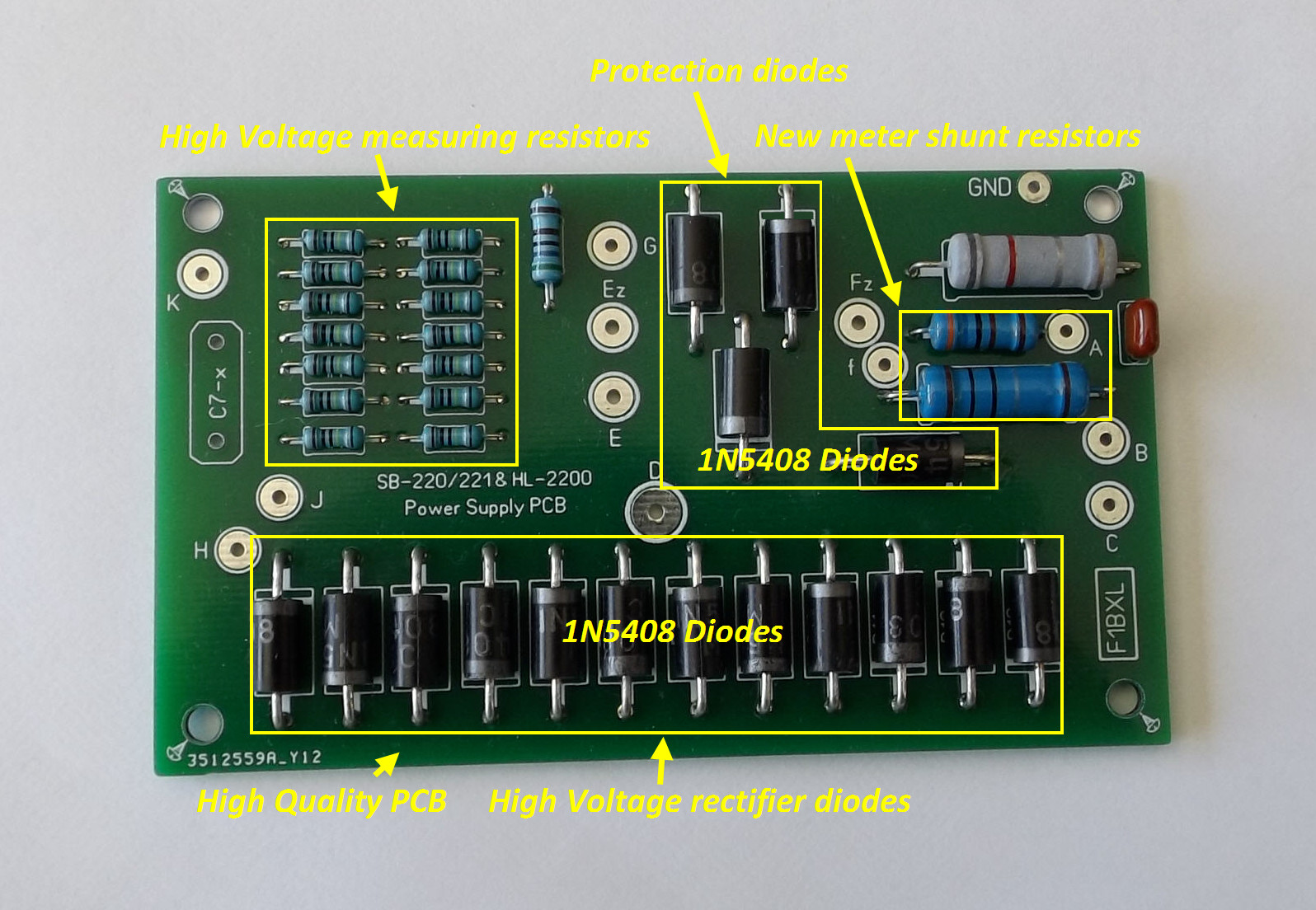 Carte de mesure SB-221 Heathkit haute stabilité pour fiabiliser la haute tension