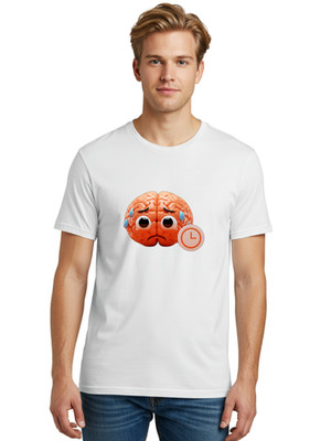 Sad-Brain Mens Graphic Tee, 100% Cotton, Casual Summer Wear