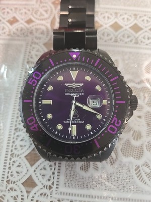 Invicta Grand Diver Quartz w/ Purple Dial 200mm, Needs New Battery 19749 Gem