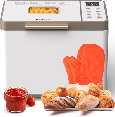 20 Funktionen Edelstahl Brotbackautomat 2 Pfund Keramik Pfanne Automatischer Spender Gelb