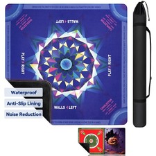 3D Spotlight Mahjong Mat with Rule, 33x33", Non-Slip Waterproof with Carry Bag