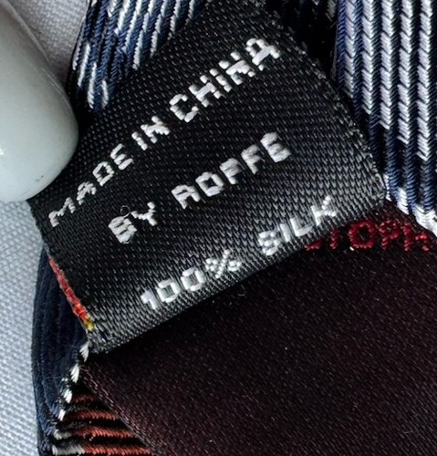 English Laundry Tie Silk Men’s Plaid Navy, Dark Orange Christopher Wicks 62” L - Picture 5 of 5
