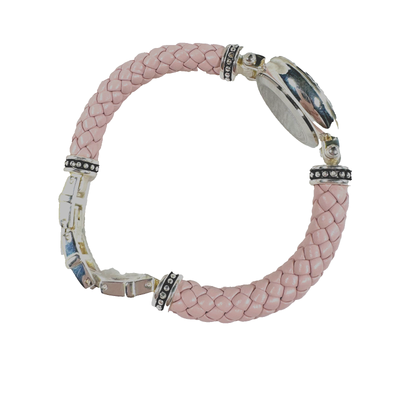 Ecclissi Sterling Silver Ladies Quartz Watch Pink Braided Bracelet White Dial Ecclissi Sterling Silver Ladies Quartz Watch Pink Braided  main image 4