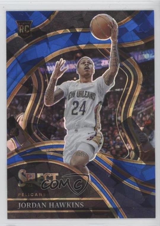 2023-24 Panini Select Courtside Blue Cracked Ice Prizm Jordan Hawkins #280 1dw8
