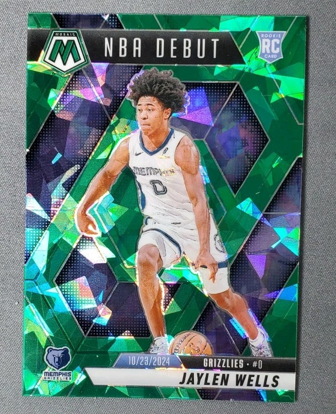 2024-25 Panini Mosaic - NBA Debut Jaylen Wells #260 Green Ice Mosaic Prizm (RC)