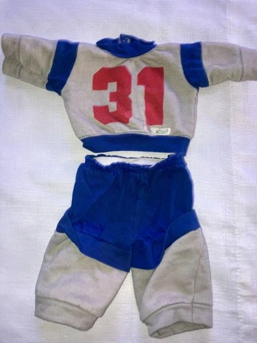 Vintage Cabbage Patch Kids/Doll Clothes Blue/Grey #31 Sweatsuit  (157)
