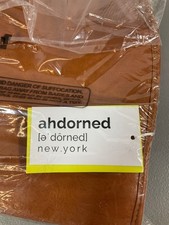 Ahdorned Unisex Camel Faux Leather Messenger Bag with Adjustable Straps and Bonu