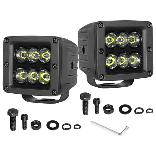 For 94-01 Dodge RAM 1500, 94-02 2500 3500 LED Cube Pod Light Kit Spot Beam 2x 3" - Picture 10 of 10