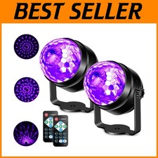 Remote Controlled UV Black Light DJ Lights, 6W LED, 2 Pack