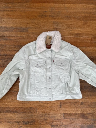Levi’s Women’s Trucker Jacket Corduroy Sherpa New Size 1X