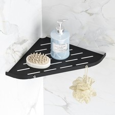 Bathroom Corner Shelf Shower Caddy Stainless Steel Wall Mount Matte Black 9 Inch