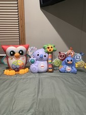 Lot 3 FISHER PRICE LINKIMALS Interactive Toys Owl Koala & Peacock Tested W/Video