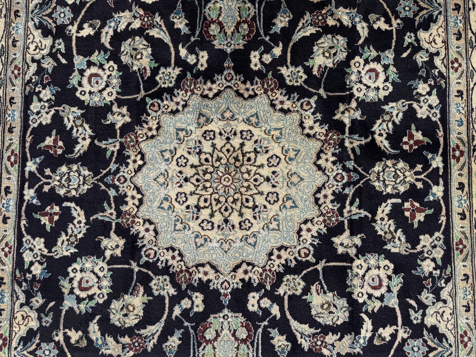 7x10 BLUE ORIENTAL RUG ANTIQUE wool vintage handmade handwoven fine 6x9 7x9 6x10