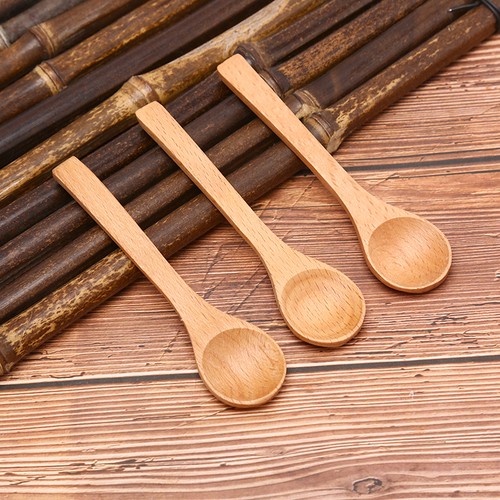 1X Wooden Round Bamboo Spoon Soup Tea Coffee Salt Spoon Kitchen Tools Cutlery! - Picture 6 of 12