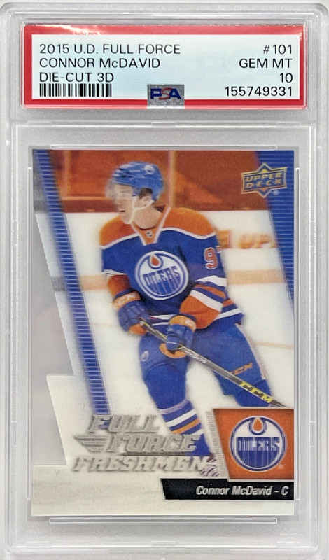 2015 UD Full Force CONNOR MCDAVID Die-cut 3D #101 PSA 10