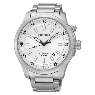 SEIKO Kinetic 腕時計 ホワイトダイヤル Seiko Kinetic Silver Men's Watch - SKA683P1 for sale online | eBay