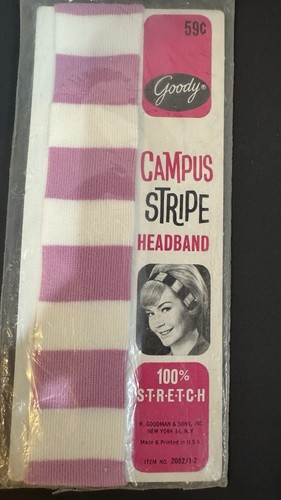 Vintage 2er Set weiche Stretch Nylon Stirnbänder Neu aus altem Lagerbestand Goody bessere Gebrauchsspuren - Bild 3 von 5