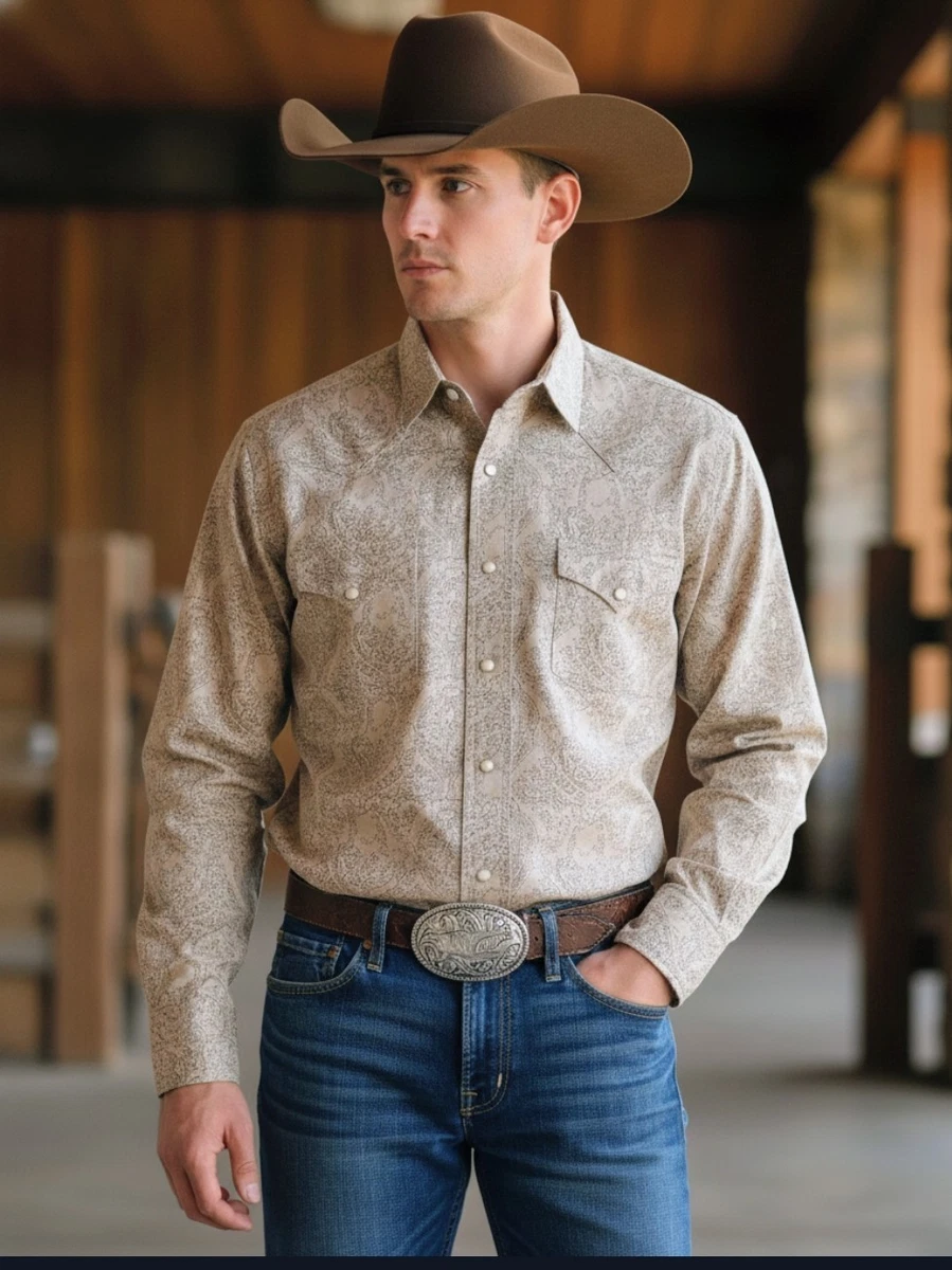 Lucky Brand Sawtooth Denim Western Shirt in Blue for Men