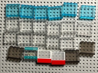 LEGO 60581 Panel 1 x4x3 Side Supports Hollow Studs Translucent Mix 23 Pcs 1980s