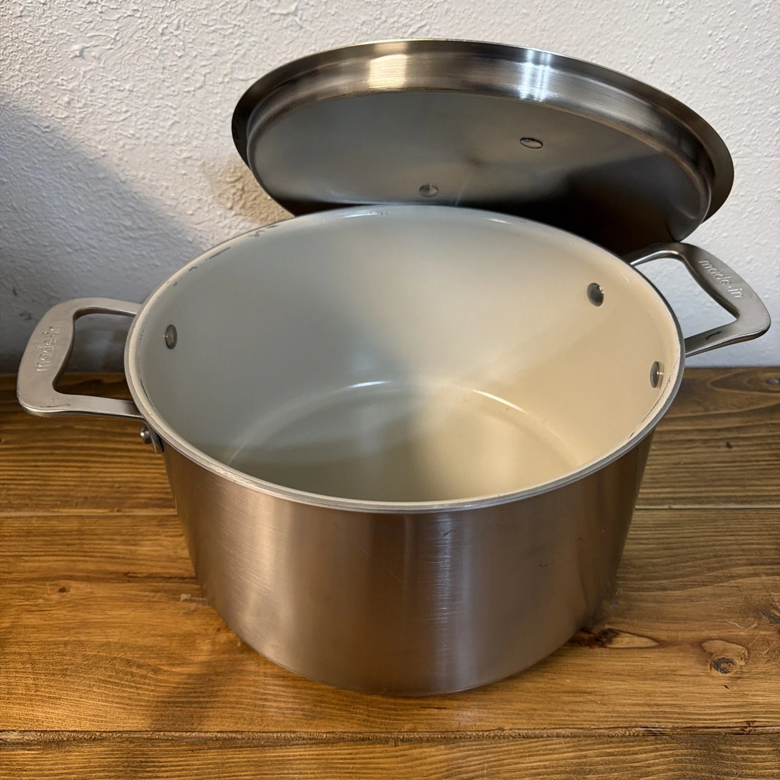 Made In 8 qt Ceramic Coated Stainless Steel Stockpot, Ind/Ele/Gas W/ LID