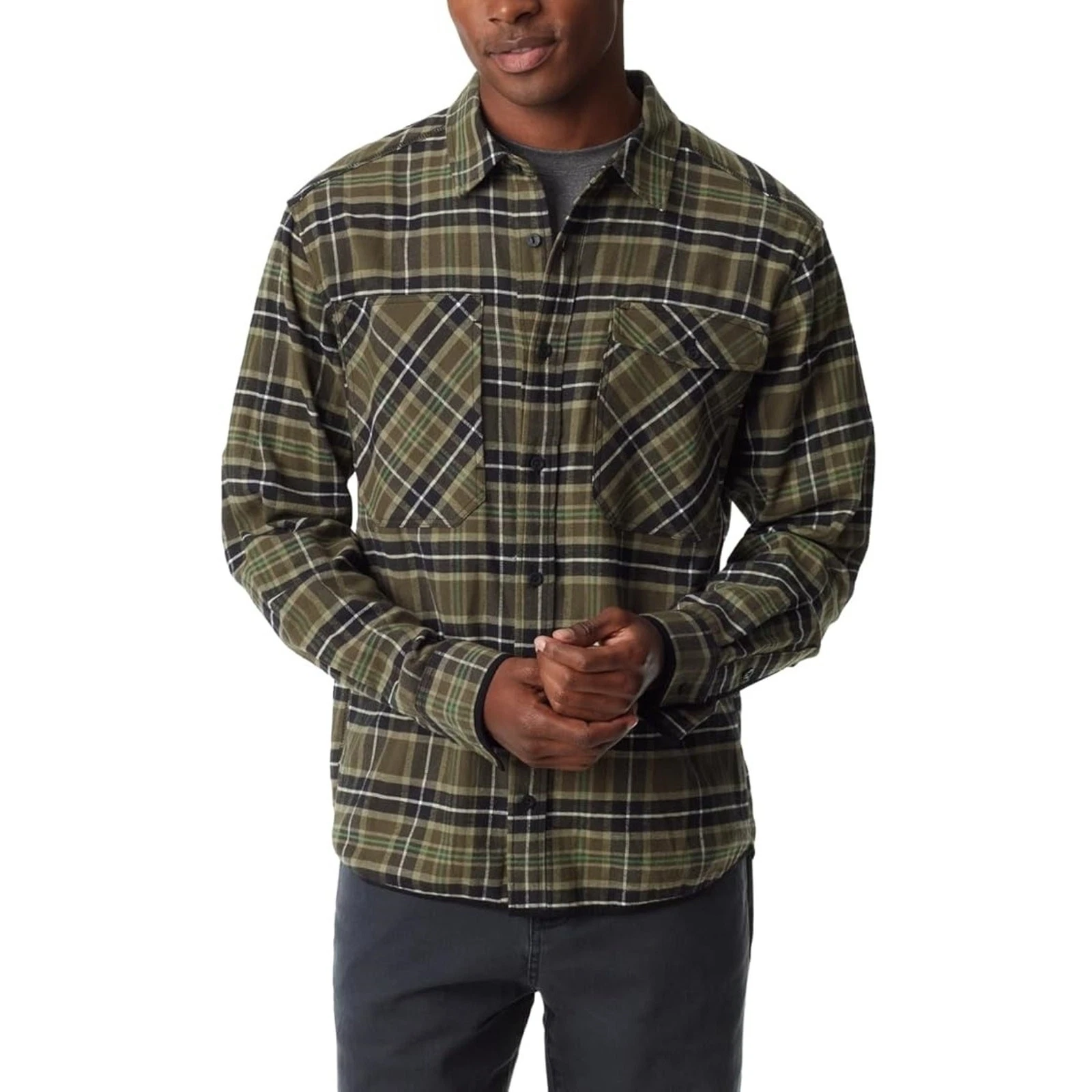 Bass Outdoor Men's Green Plaid Flannel Button-Front Long Sleeve Shirt Size S
Opens in a new window o