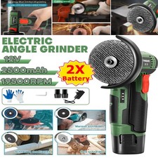12V Cordless Portable Lithium Electric Angle Grinder 2-Battery Mini Polishing