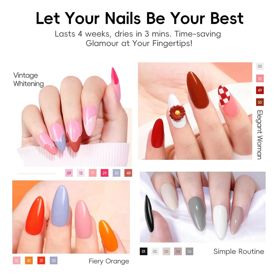 Gel Nagelset 65 Stück mit Lampe 35 Farben UV Nagellack Starterset Base Top Coat  - Bild 2 von 4