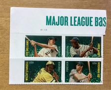 4 - 2012 Baseball  Forever Stamps Ted Williams, Joe DiMaggio, Doby, Stargell ⚾️