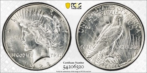 1928 S PEACE DOLLAR PCGS MS62