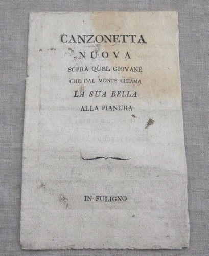 c.1700s Italian Canzonetta Booklet Foligno Song Booklet Chapbook