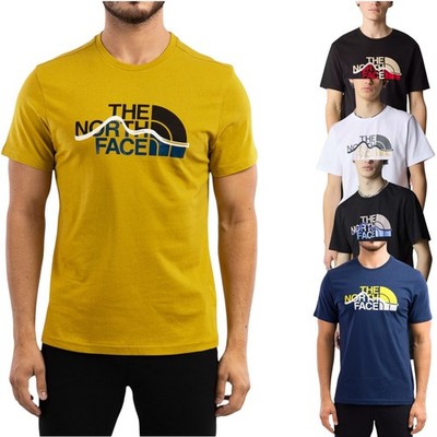 The North Face Herren T-Shirts SS Mountain Line Tee Baumwolle Sommer Rundhals Tops