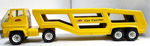 1970's Vintage Original Tonka 27" Car Carrier / Auto Hauler Pressed Steel, Clean
