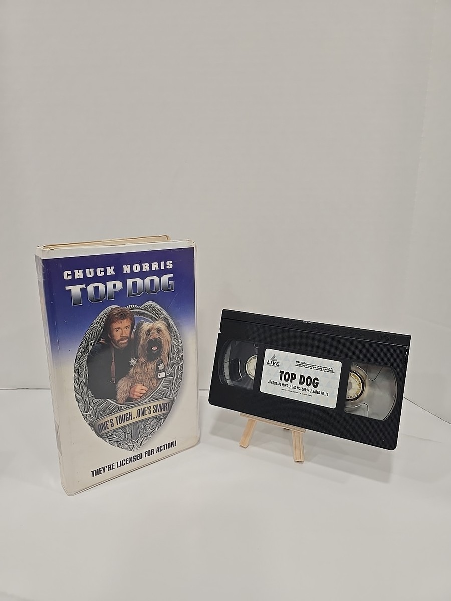 TOP DOG 1995 VHS Clamshell Chuck Norris Buddy Cop Movie Tested