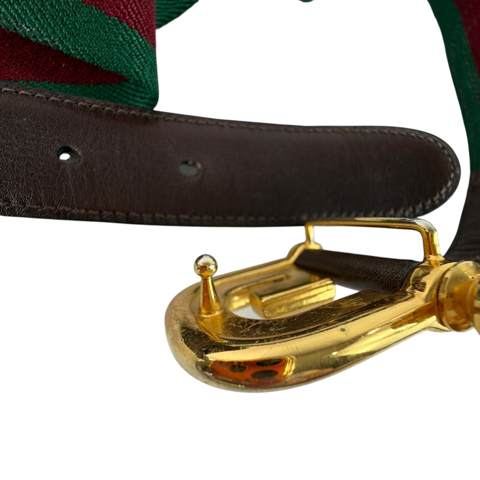 GUCCI Vintage Green Red Nylon Web G Mens Belt Made in Italy 100-40 Made in Italy thumbnail 6