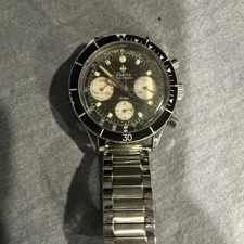 Zodiac Sea-Chron Chronograph Black Dial Silver Metal Band 20ATM Watch