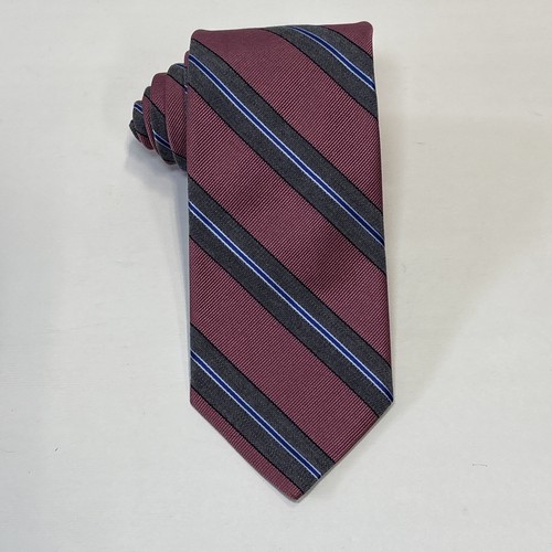 Brooks Brothers Makers Merchants Necktie Plum Striped Pink Tie NWT 59.5” x 3.25” - Picture 1 of 12