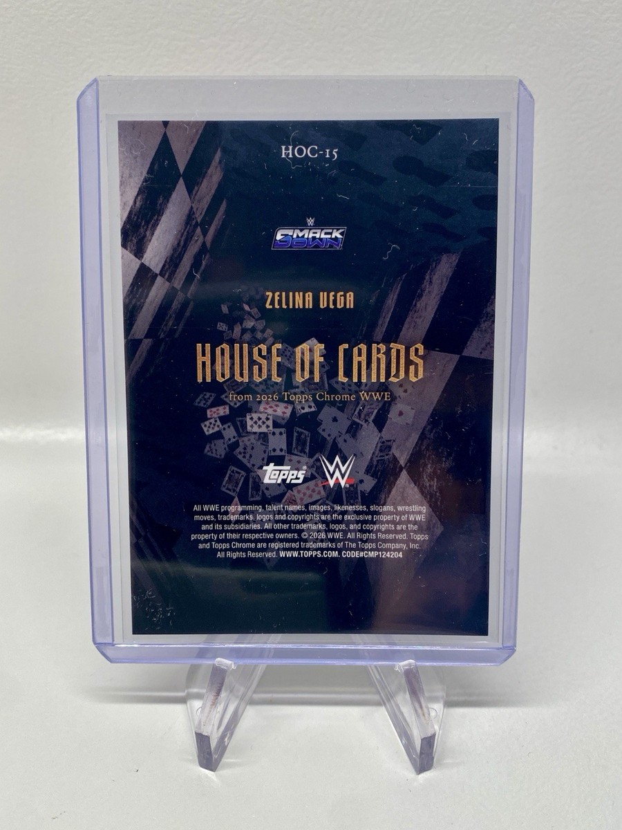 ☆wellina☆ 2026 WWE Topps Chrome ZELINA VEGA House Of Cards SSP Case Hit HOC