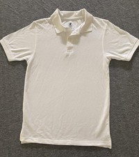 Chaps Polo Shirt Boys Medium 10/12 White School Uniform Regular Short Sleeve Top