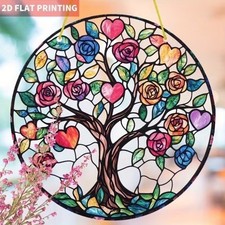 2D FLAT ACRYLIC TREE OF LIFE 8" ROUND SUNCATCHERS FREE SHIPPING